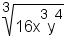 3 radical(16*x^3*y^4)