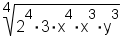 4 radical(2^4*3*x^7y^3)