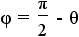 phi = pi/2 - theta