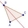 Triangle ABC with angle bisector for angle ABC.