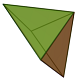 Pirámide cuadrada con una base cuadrada y lados triangulares que se inclinan que vienen a un punto en tapa.