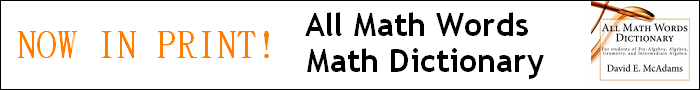 Coming soon! All Math Words Dictionary and Study Guide