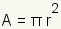 A=pi*r^2