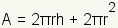 A=2*pi*r*h+2*pi*r^2