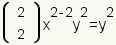 choose(2,2)x^(2-2)y^2=y^2