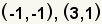 (-1,-1), (3,1)