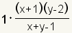1* ((x+1) (y-2))/(x-1+y)