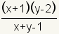 (x-1+y)/((x+1) (y-2))