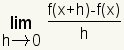 limit as h approaches zero of (f(x+h)-f(x))/h