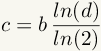 c=b*ln(d)/ln(2)