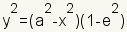 y^2= (a^2-x^2) (1-e^2)