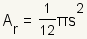 Ar=(1/12)pi*s^2