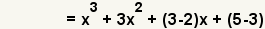 (f+g)(x)=x^3+3x^2+(-2+3)x+5-3