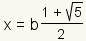 x=b(1+squareroot(5))/2