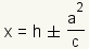 x=h+-a^2/c