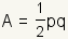 A=(1/2)pq