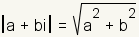 |a+bi|=square root(a^2+b^2)