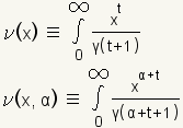 \ bgcolor {f8f7f0} {\ NU \ se fue (x \) derecho \;\ equivalente \;\ int_0^ {\} infty \ frac {x^t} {\ gamma \ se fue (t+1 \ derechos)}}, \ bgcolor {f8f7f0} {\ NU \ se fue (, \; de x\) alfa \ derecho \;\ equivalente \;\ int_0^ {\} infty \ frac {x^ {\ alpha+t}} {\ gamma \ se fue (\ alpha+t+1 \ derechos)}}