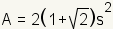 r=2*(1+square root(2))s^2