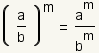 (a/b)^m= (a^m)/(b^m)