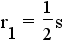 r1 = (1/2)*s*cot(45 deg) = (1/2)*s*cot(1/4 pi rad.) = (1/2)s