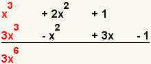 (x^3+2x^2+1)*(3x^3-x^2+3x-1)=3x^6 ...