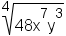 4 radical(48x^7y^3)