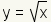 raíz del y=square (x)