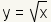 y=square root(x)