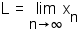 L = Limit as n approaches infinity of x sub n.