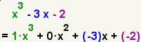 x^3-3x-2=1x^3+0x^2-3x-2