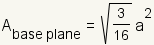 área del plano bajo = (3/16) *a^2