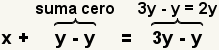 x+y-y=3y-y donde está la suma y el 3y-y=2y el y-y cero.