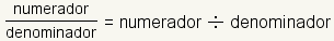 numerador/denominador