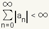 La suma de n=0 al infinito del valor absoluto de una n secundaria es menos que infinito.