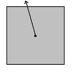 A square with the interior colored. A ray with an endpoint in the square extends outside the square.