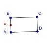 Rectángulo ABCD con el punto medio E del segmento AB.
