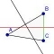 ABC del triángulo con bisectriz perpendicular del lado A.C.