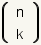 Combinación de objetos de n tomados k a la vez.