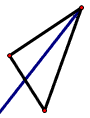 Escoja cualquier un ángulo del triángulo y construya su bisectriz.