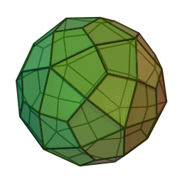 A spinning deltoidal hexecontahedron.