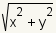 raíz cuadrada (x^2+y^2)