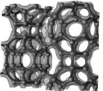 A diagram of carbon 36 fullerene molecules showing the hexagonal structure.
