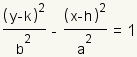 ((y-k) ^2)/b- ((x-h) ^2)/a=1