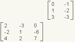 matriz 3x3 multiplicada por la matriz 3x2