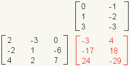 la matriz 3x3 multiplicó por la matriz 3x2 el resultado que era una matriz 3x2.