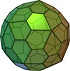 A shape having 60 sides that are congruent irregular pentagons.