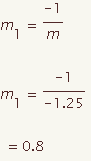 m1=-1/m da m1=0.8