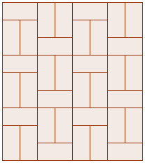 Tessellation of rectangles in the basket weave 1 form.