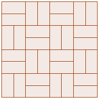Tessellation of rectangles in the basket weave 2 form.